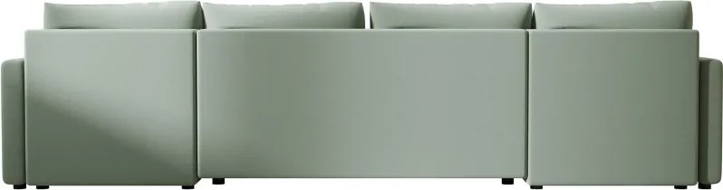 Rozkładana sofa narożna w kształcie U VENORIA 285x146 cm, jasnozielona + 2 poduszki GRATIS