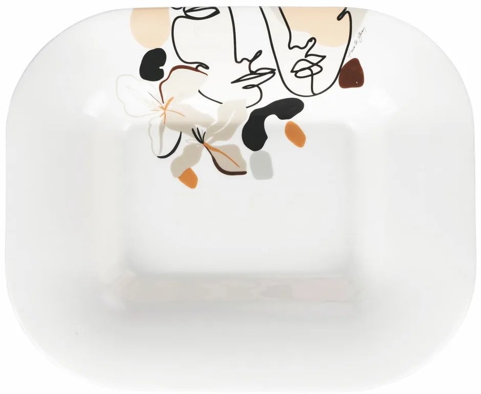 Ceramiczny talerz do serwowania VDE Tivoli 1996 Face to Grey, 43,5 x 35,5 cm