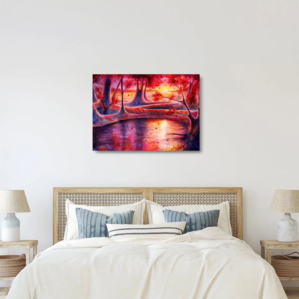 Obraz na szkle magicznego lasu (70x50 cm)
