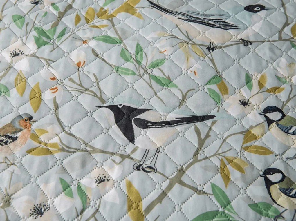 Narzuta na łóżko FLORIBIRD, zielona Rozmiar: 220 x 240 cm