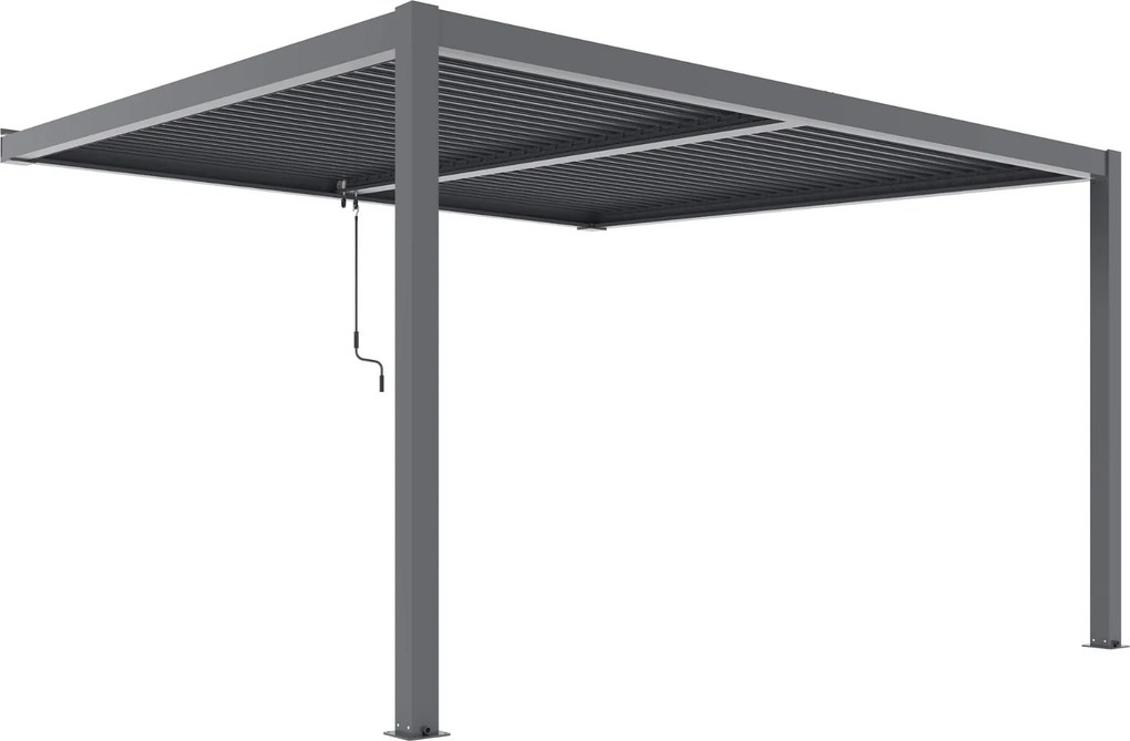 PERGOLA PRZYŚCIENNA LUXE 4x3x2.3 M MANUALNA Z OŚWIETLENIEM LED