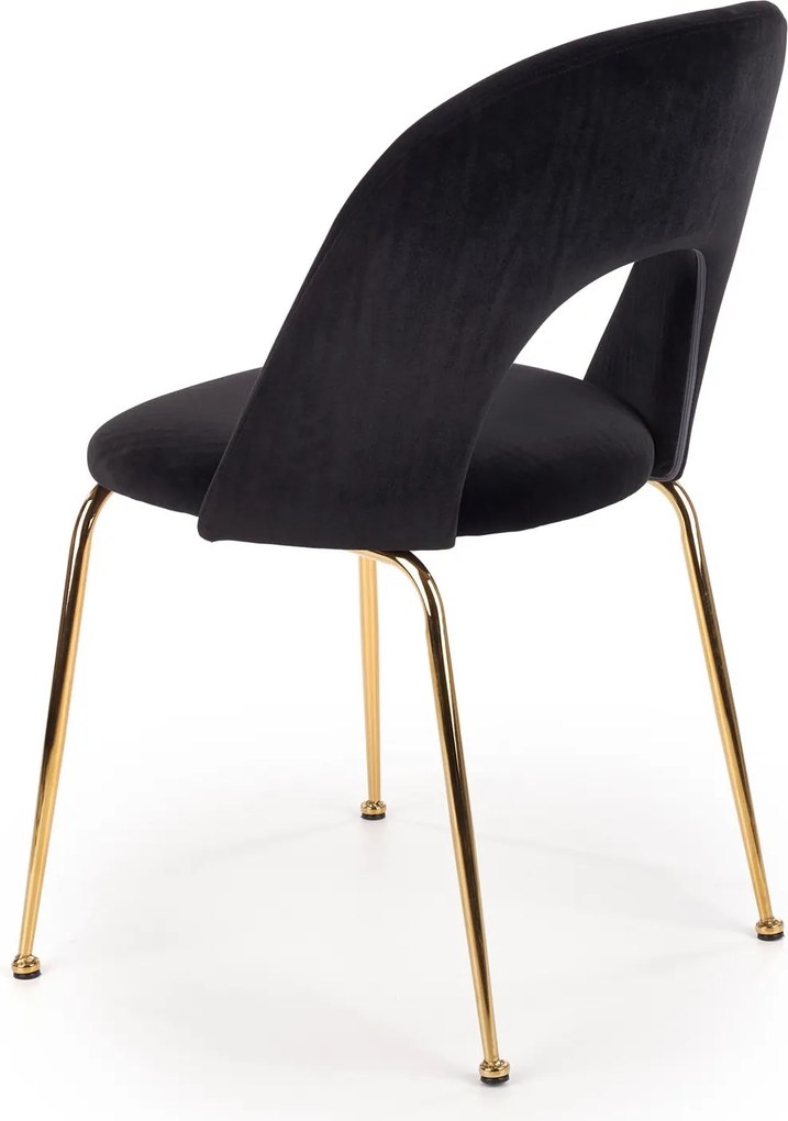Krzesło z oparciem na złotych nogach K385