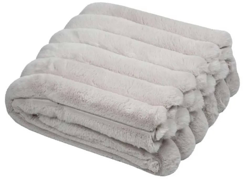 Koc puszysty POLARY, w grube prążki, 130 x 160 cm