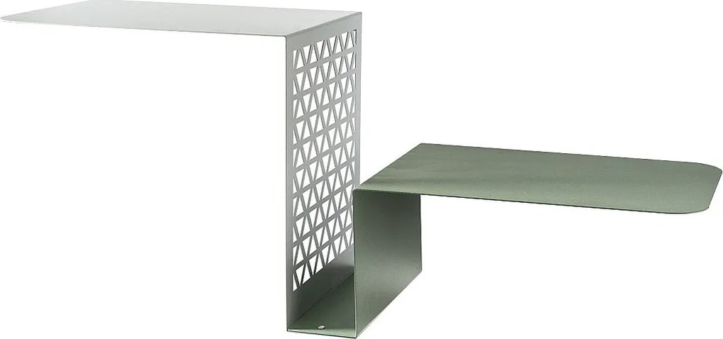 Półka konsolowa Scalea 100x30x40 cm z perforowanego żelaza, drabinkowy design z podwójną półką, oszczędność miejsca, made in Italy, beżowo-czarna