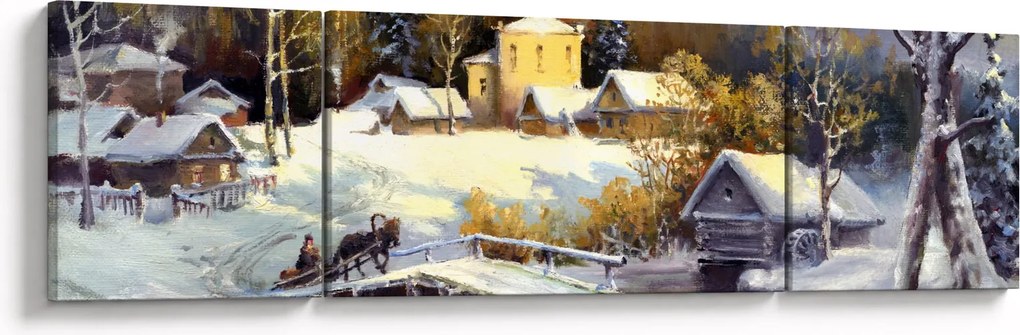 Obraz - Zimowe miasteczko (170x50 cm)