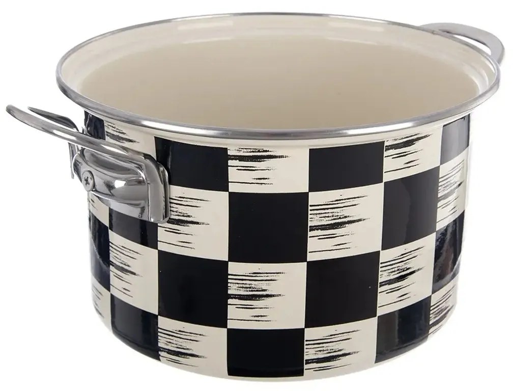Orion Emaliowany garnek Szachownica Lem, 4 l,średnica 22 cm
