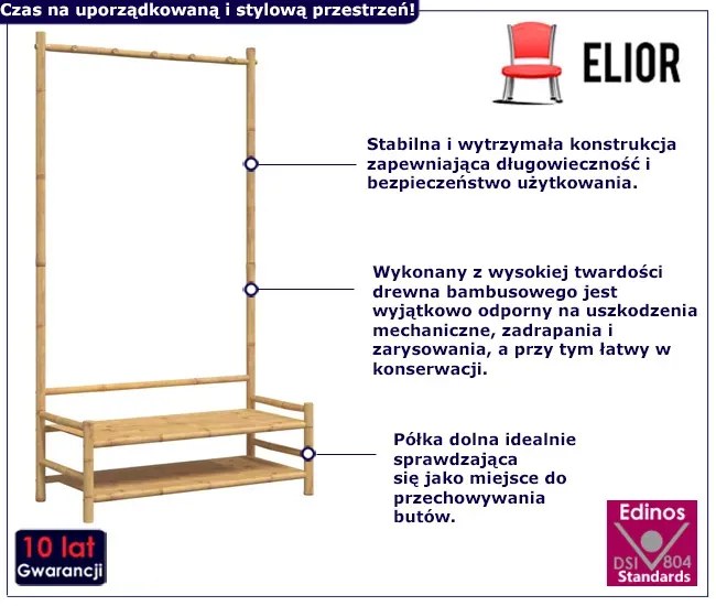 Wieszak stojący na ubrania z półkami - Patris 4X
