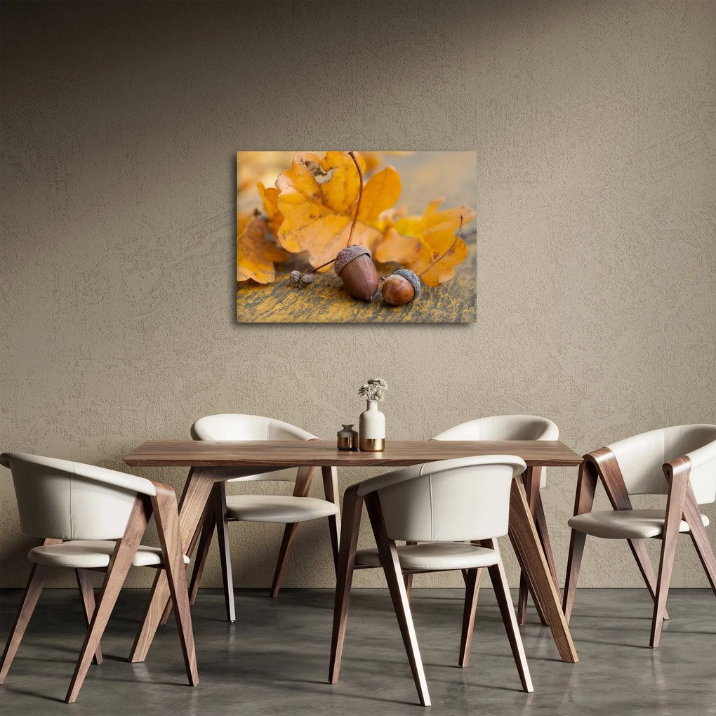 Obraz - Jesienne żołędzie (70x50 cm)