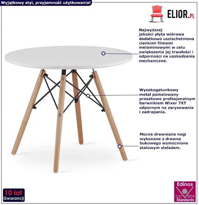 Skandynawski okrągły stolik kawowy C6-L27