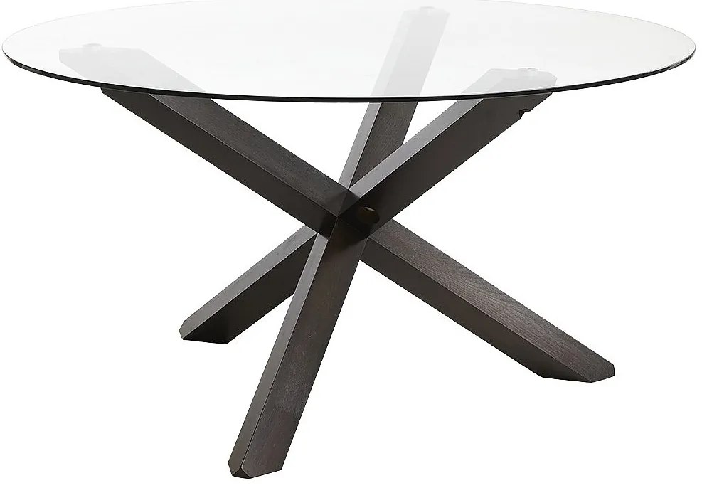 Stół do jadalni CENTAURI - Dla 6 osób - Drewno i szkło hartowane