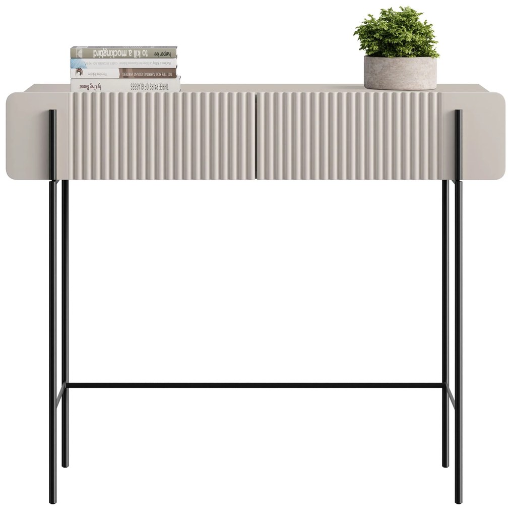 Toaletka Malmi 100 cm z szufladami - kaszmir / czarne nóżki
