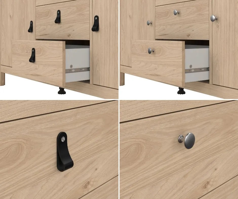 Komoda pokojowa z szafkami i szufladami Madrid 3+2, jackson hickory