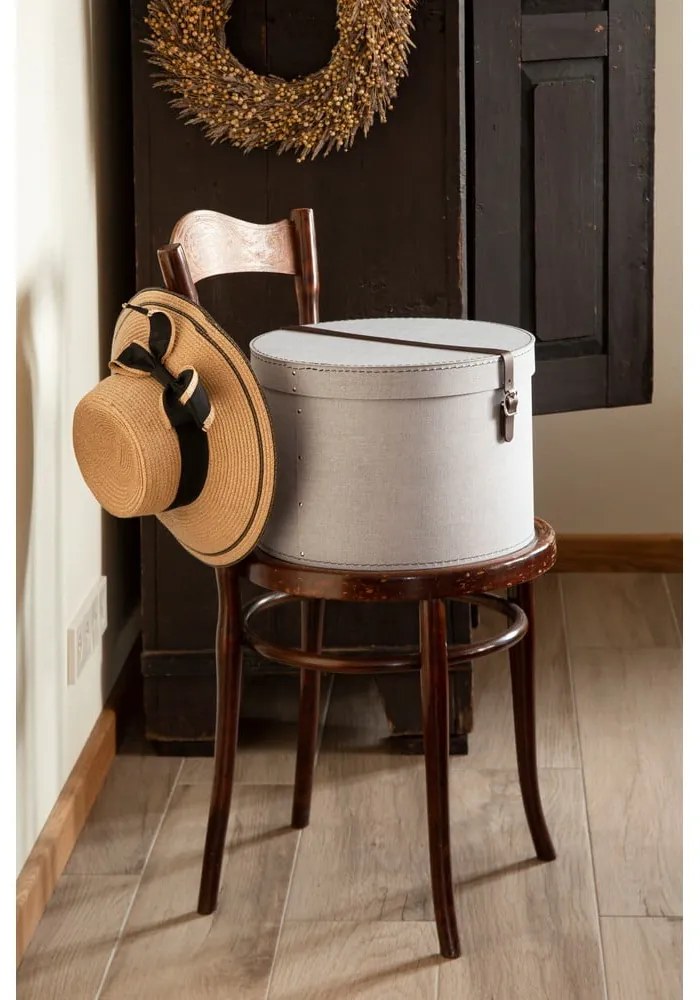 Jasnoszare kartonowe pojemniki zestaw 2 szt. z pokrywką ø 37,5x25,5 cm Rut Canvas Paper Laminate – Bigso