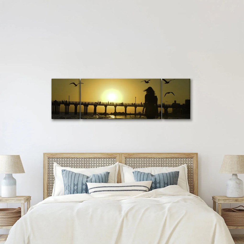 Obraz - Spacer po plaży (170x50 cm)