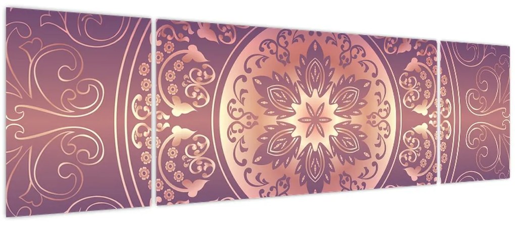 Obraz - Mandala na fioletowym gradiencie (170x50 cm)
