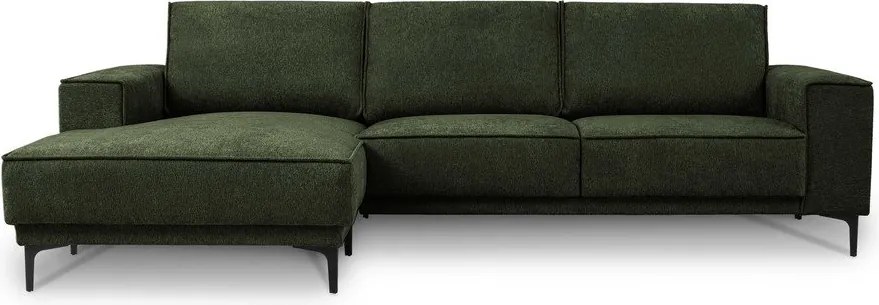 Zielony narożnik z tkaniny szenilowej (lewostronny/z szezlongiem) Copenhagen – Scandic