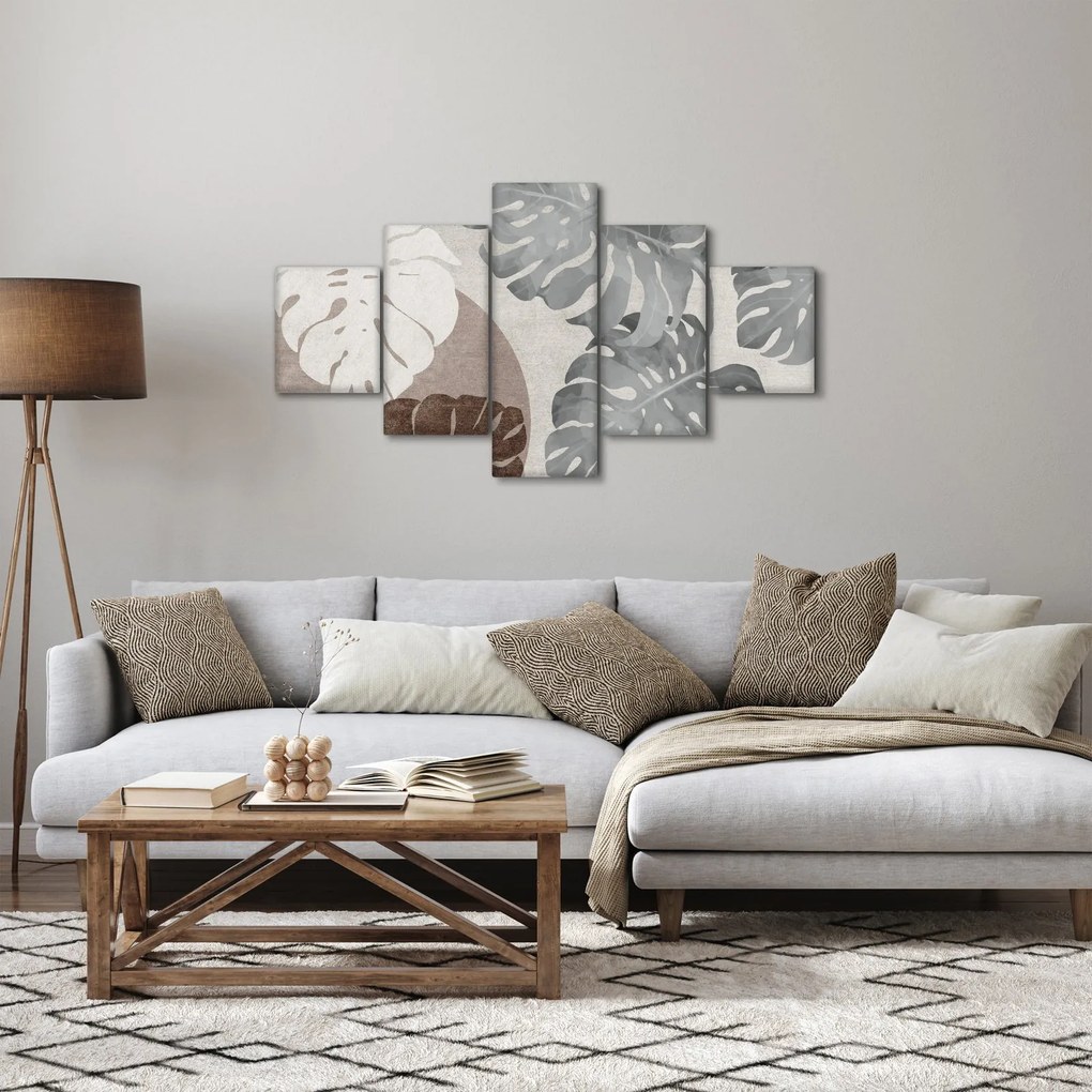 Obraz - Wzór z liśćmi (125x70 cm)