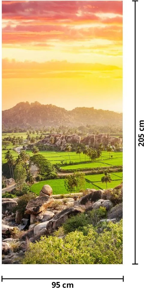 Fototapeta na drzwi - Hampi, dolina w Indiach (95x205cm)