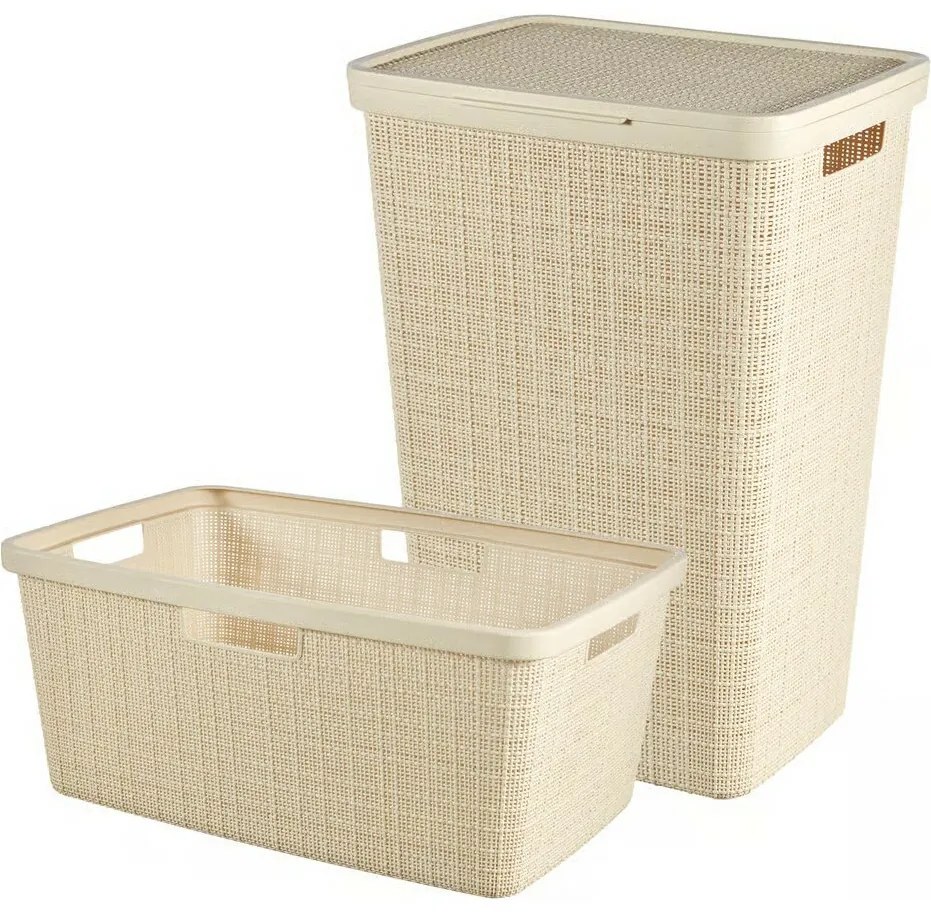 Curver Kosz na pranie Jute 58 l, beżowy