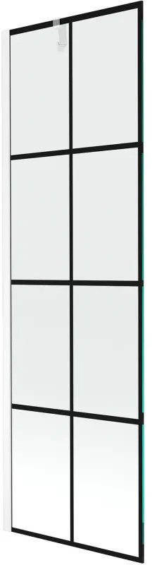 Mexen Next parawan nawannowy 1-skrzydłowy 60 x 150 cm, czarny wzór, biały - 895-060-000-00-77-20
