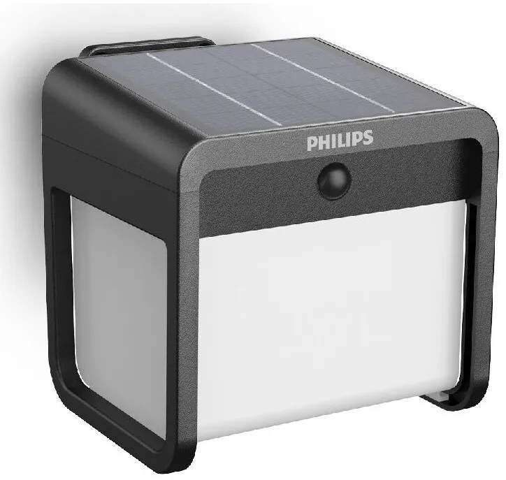 Philips Ezra UltraEfficient solarna oprawa LED,czujnik, czarna, 1,8 W, 250/25 lm, 3000 K