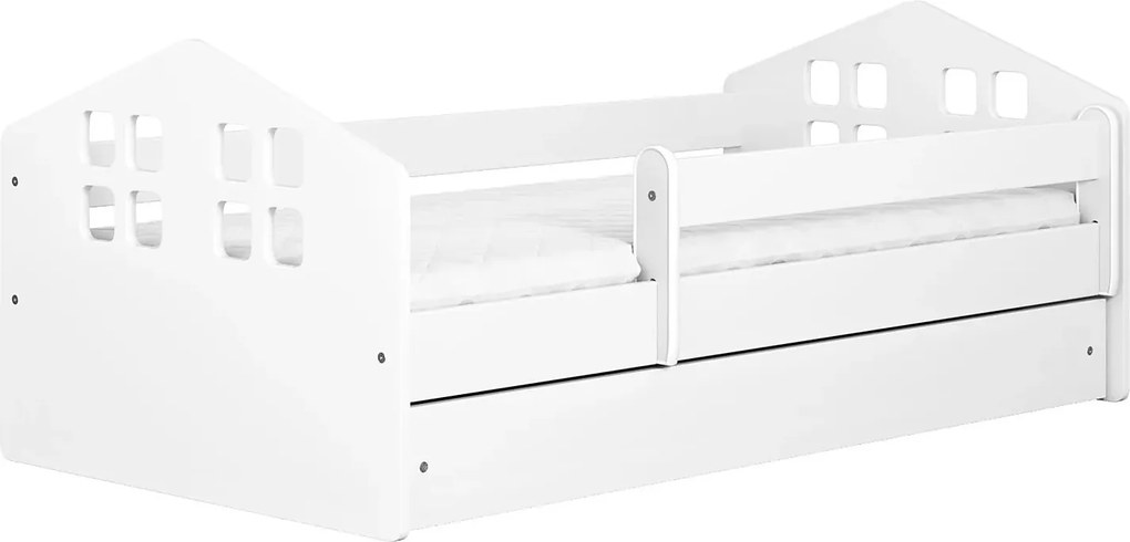 Białe łóżko dziecięce ze stelażem 80x180 L9-T67