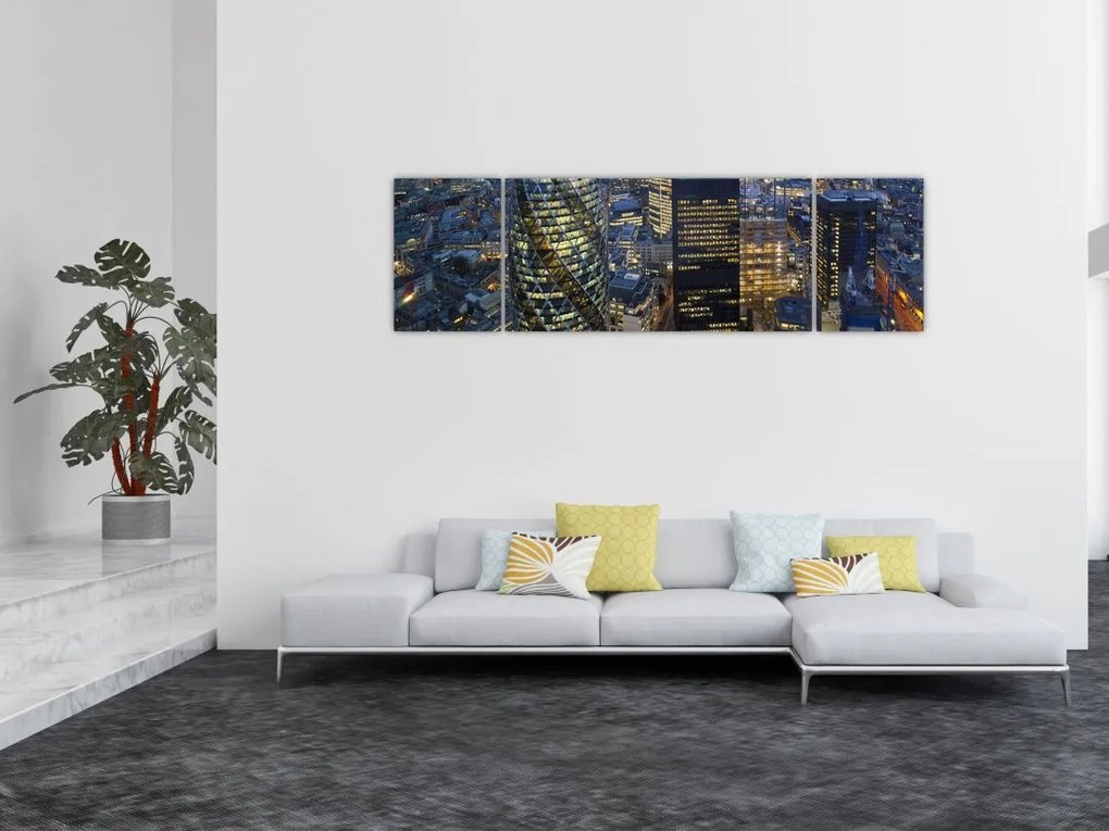 Obraz - Wieczorna panorama Londynu (170x50 cm)