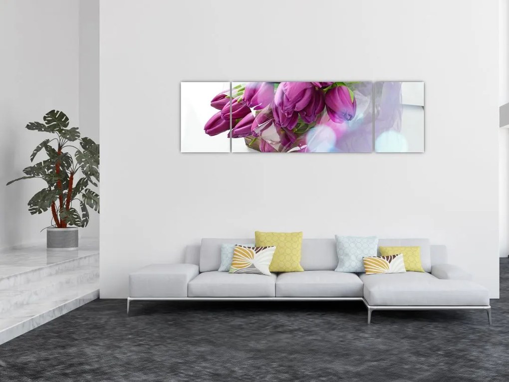 Obraz - bukiet tulipanów (170x50 cm)