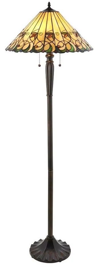 Endon 64192 - Lampa stojąca Tiffany JAMELIA 2xE27/60W/230V śr. 50 cm