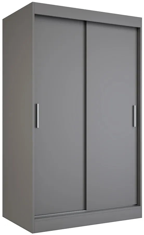 Antracytowa szafa przesuwna 120 cm - Erco 3X
