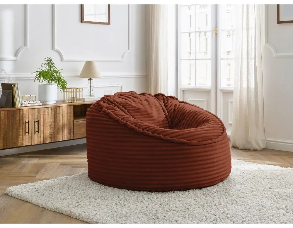 Ceglasty sztruksowy worek do siedzenia Socrate – Bobochic Paris