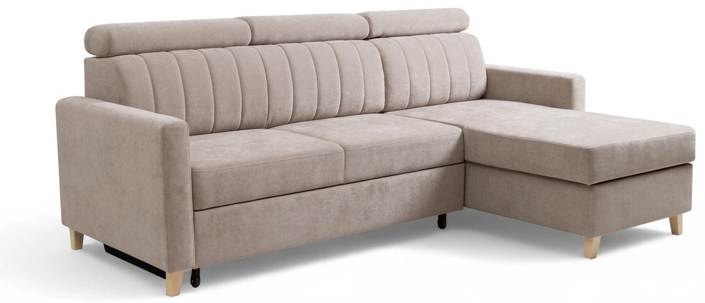 Narożnik Vario z funkcją spania uniwersalny prawo/lewostronny - beżowy szenil Wind 11