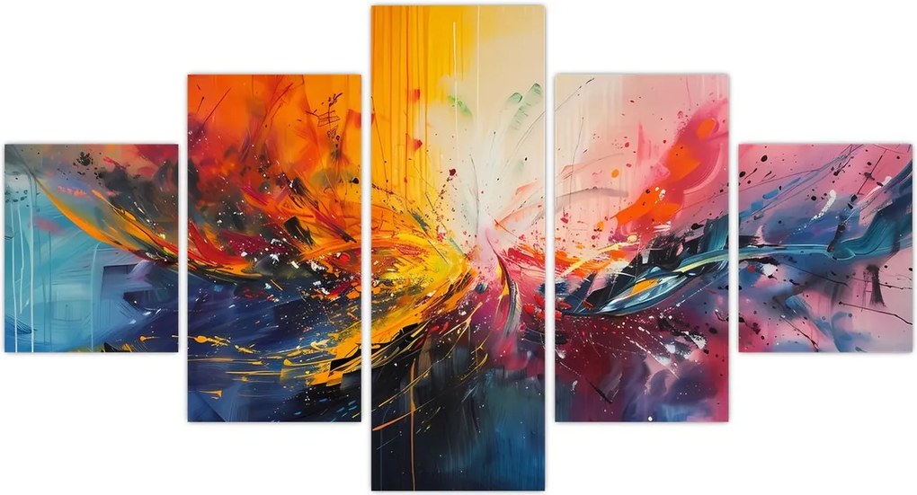 Obraz - Abstrakcja kolorów (125x70 cm)