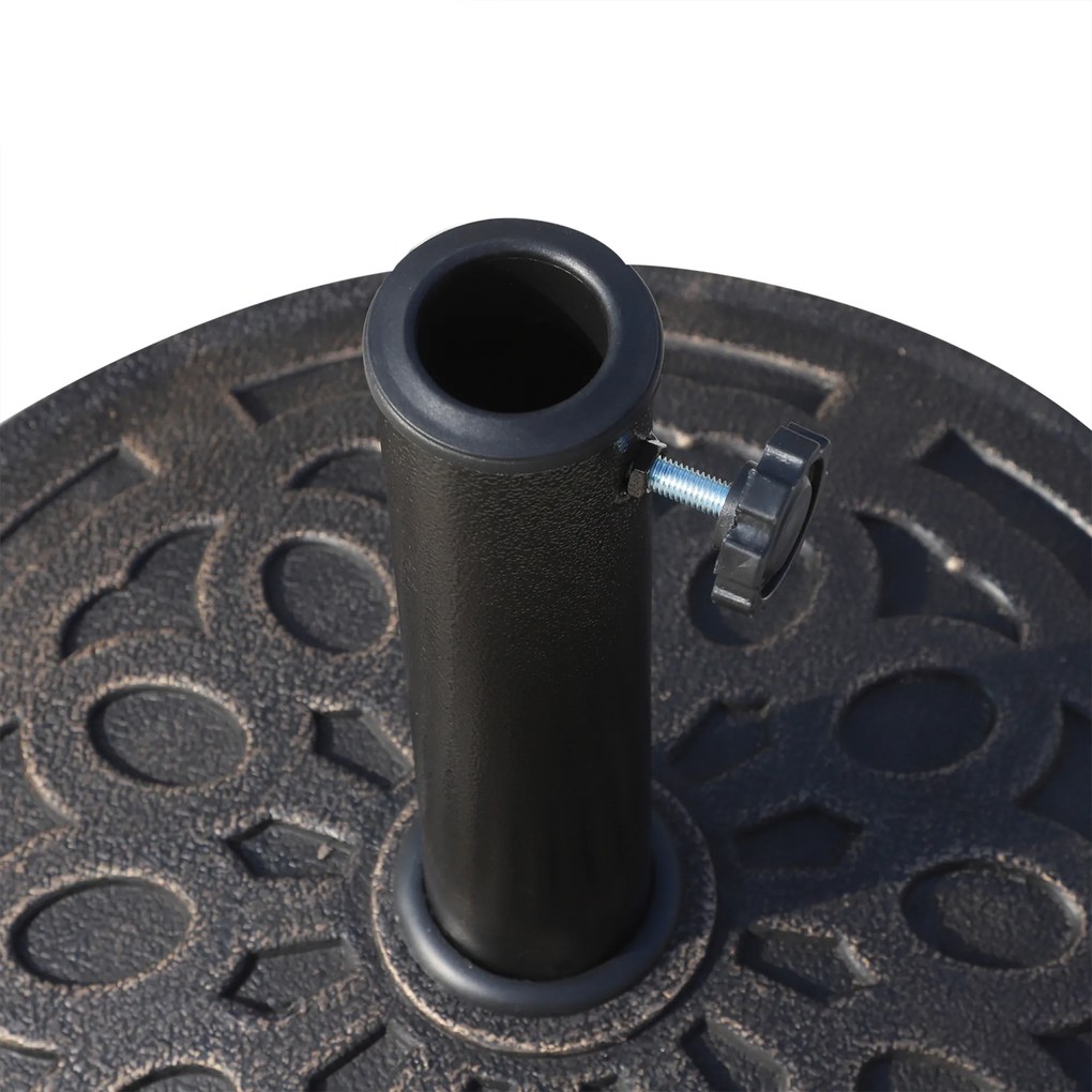 Outsunny Stojak Do Parasola 38 48mm Brązowy Podstawa Parasolowa 48 5x34cm Stabilna i Solidna | Aosom PL