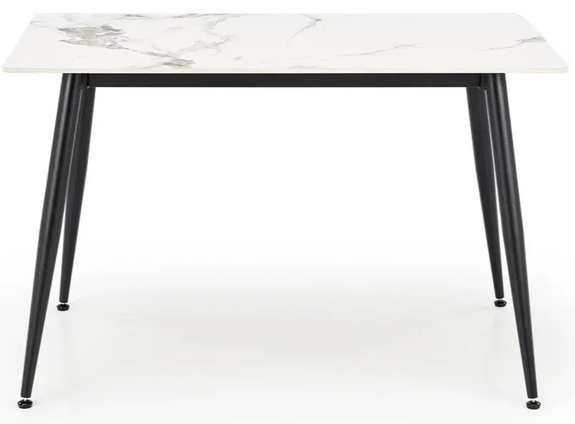 Stół EMILIO 120x80 biały marmur/czarny HALMAR