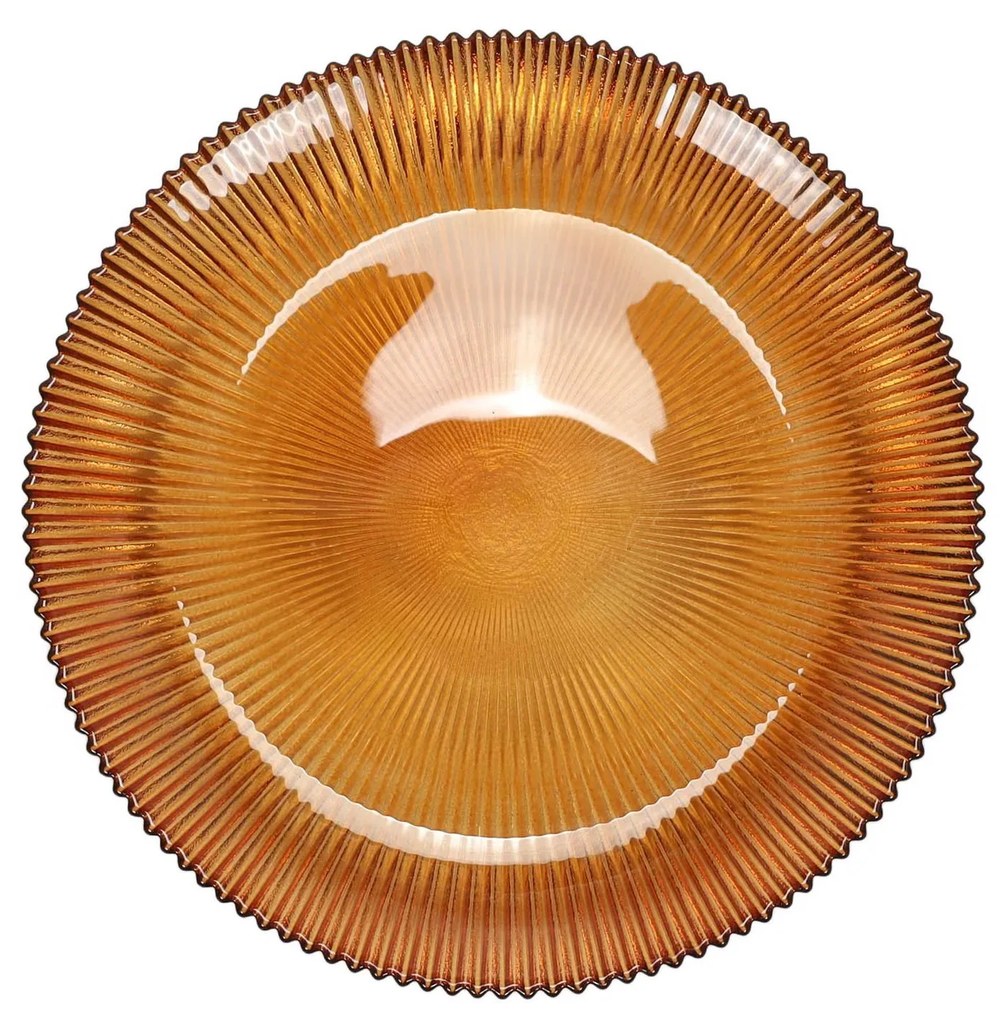 Prążkowany talerz deseroway AMBER, Ø 21 cm