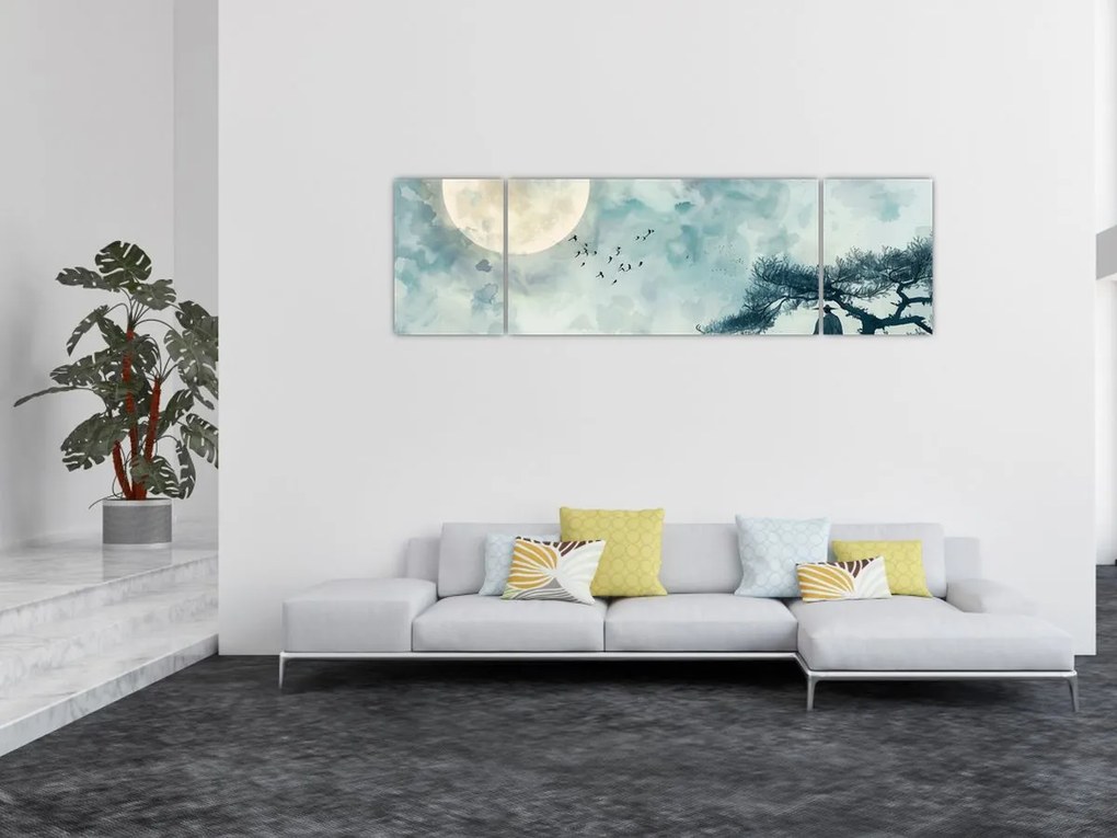 Obraz - Malowanie księżyca w pełni (170x50 cm)