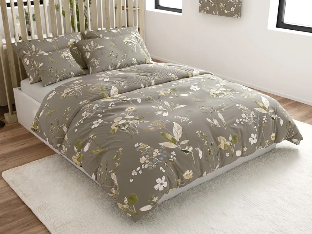 PrzytulneMieszkanie.pl PrzytulneMieszkanie.pl Pościel z mikrofibry MOLIRI w kolorze szarobrązowym Rozmiar pościeli: 2 szt 70 x 90 cm | 200 x 220 cm