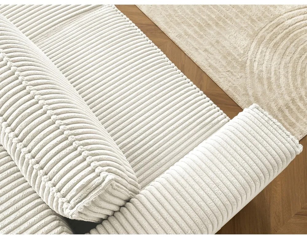Beżowa sztruksowa rozkładana/ze schowkiem sofa 244 cm Chelsea – Bobochic Paris