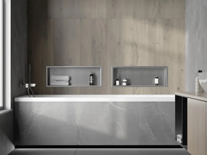 Mexen X-Wall-R półka wnękowa z kołnierzem 60 x 20 cm, inox - 1910602010