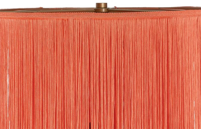 Orientalna lampa stojąca złota z różowym abażurem z frędzlami - FranxaKolonialny Oswietlenie wewnetrzne
