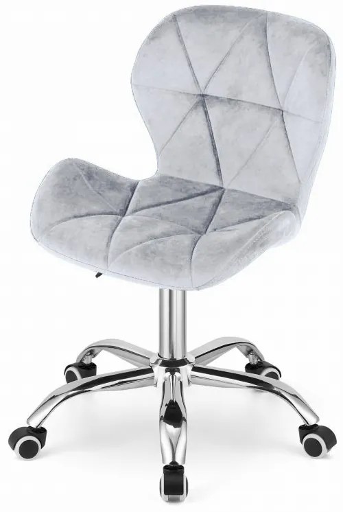 Zestaw do biura – składany stół ZARIMO 80×40 cm dąb sonoma + krzesło biurowe AVOLA VELVET jasnoszare