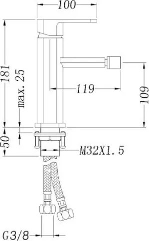 Bateria bidetowa mieszająca 1238C