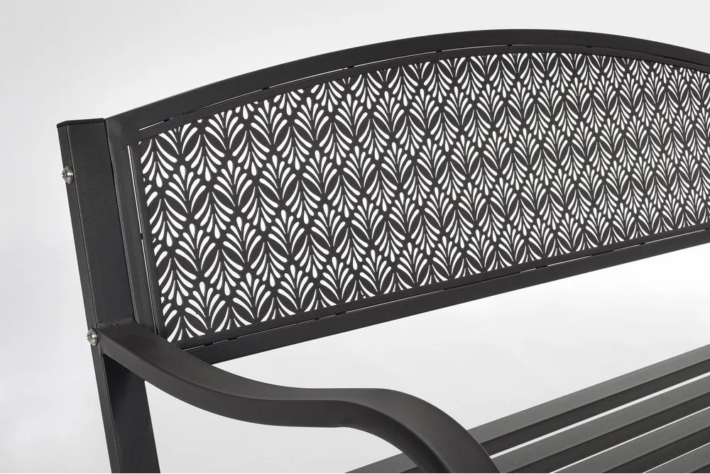Antracytowa metalowa ławka ogrodowa Lizette – Bizzotto