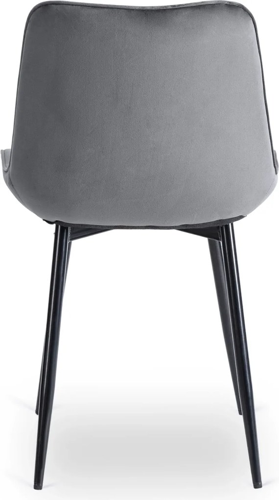 Zestaw Stół Okrągły Rozkładany HARRY 102-142 cm Dąb Artisan/Czarny i 6 Krzeseł Tapicerowanych CHRIS Szarych Nowoczesnych