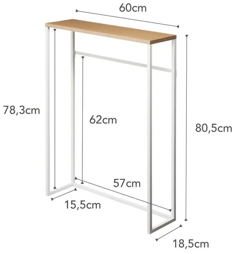 Biało-jasnobrązowa konsola 18.5x60 cm Tower – YAMAZAKI