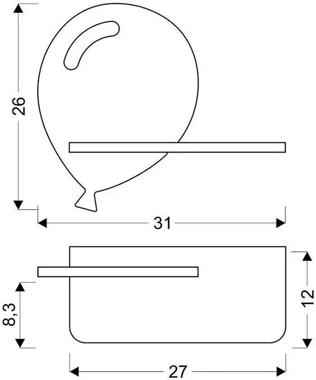 Niebieski kinkiet ścienny dziecięcy balonik - K017-Forion