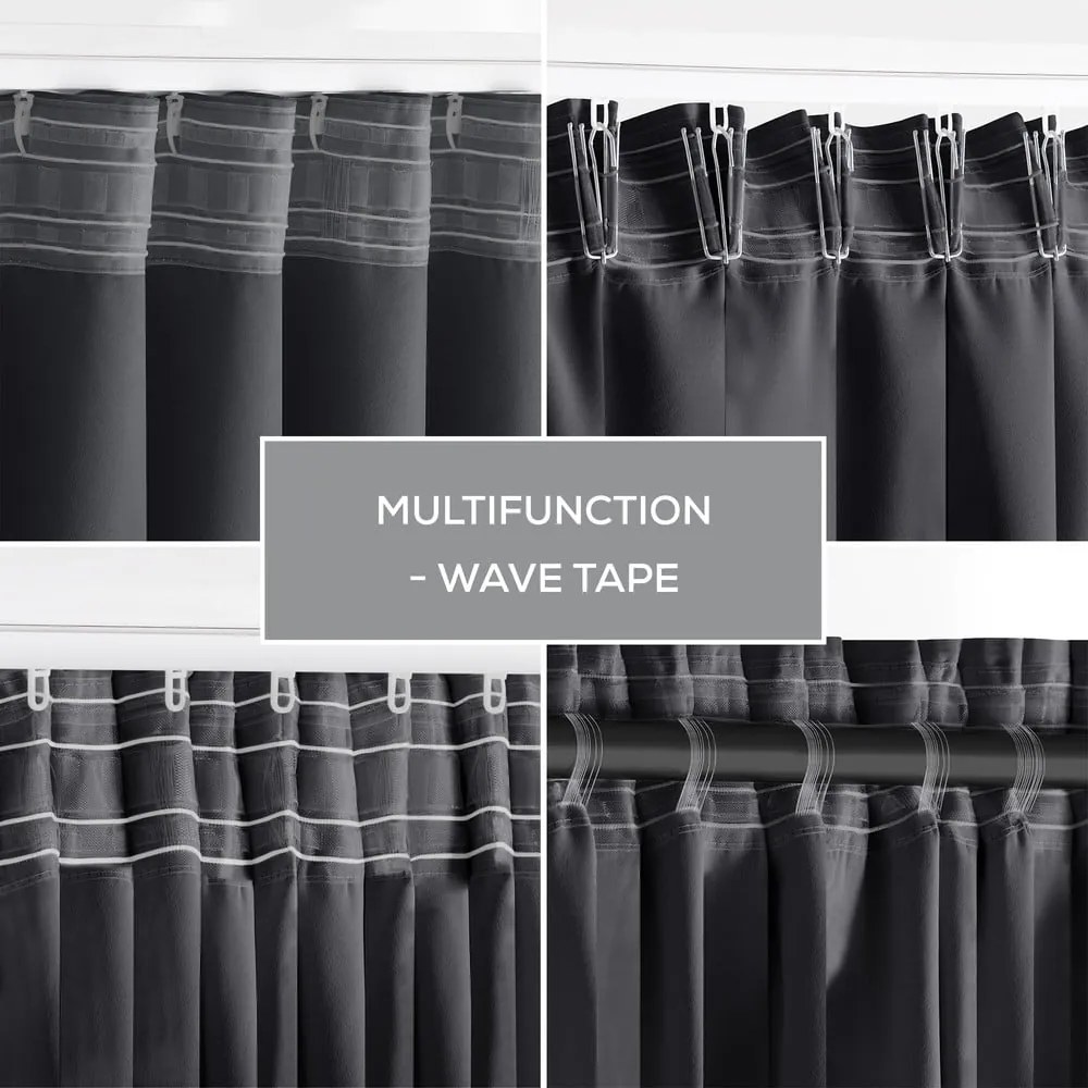 Ciemnoszara zasłona termiczna/częściowo zaciemniająca (dimout) 140x245 cm Kierra – Restilo