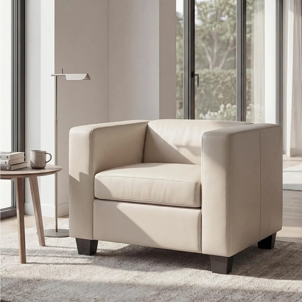 Fotel Fotel wypoczynkowy Lille,  sztuczna skóra, biały