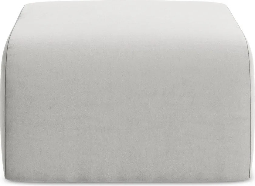 Jasnoszary aksamitny podnóżek Lani – Makamii